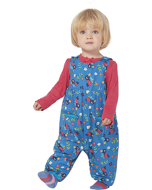 Frugi Katie Dungarees - Toucan Print - 100% Organic Cotton Dungarees