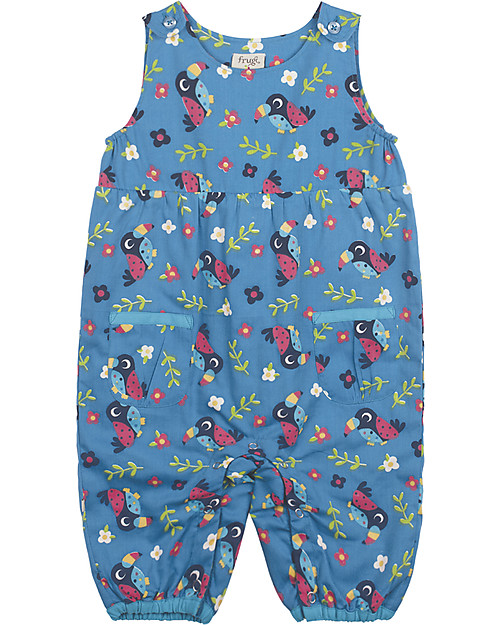 Frugi Katie Dungarees - Toucan Print - 100% Organic Cotton Dungarees