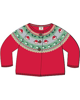 Frugi Kenna Fairisle Cardi - True Red/Fairisle Cardigans