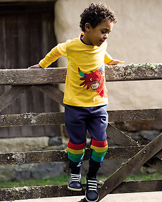 Frugi Kieran Kneepatch Jogger - Indigo/Stripe - Organic Cotton Trousers