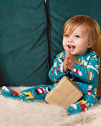 Frugi Kim Kimono Babygrow Puffin Post - 100% Organic Cotton Babygrows