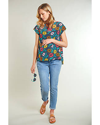 Frugi Kira Maternity & Nursing Top - Dotty Dahlias - Eco-Friendly Fabric Tank Tops