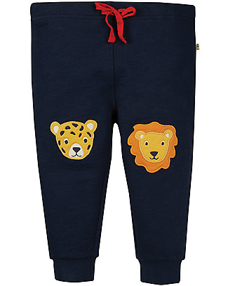 Frugi Kneepatch Crawlers - Indigo/Big cats - 100% Organic Cotton Trousers