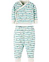 Frugi Kynance Kimono Outfit, 2 Pieces - Seal Stripe - 100% Organic cotton Sets And Co-Ords