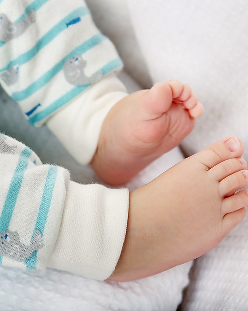 Frugi Kynance Kimono Outfit, 2 Pieces - Seal Stripe - 100% Organic cotton Sets And Co-Ords