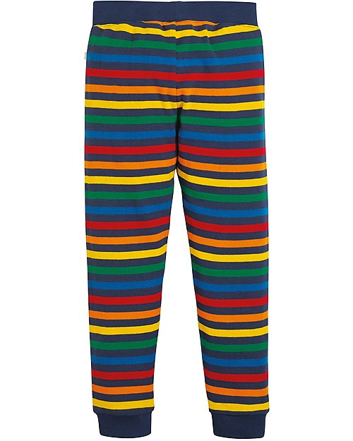 Frugi Leap About Cuffed Legging, Rainbow Stripe - Organic cotton Leggings