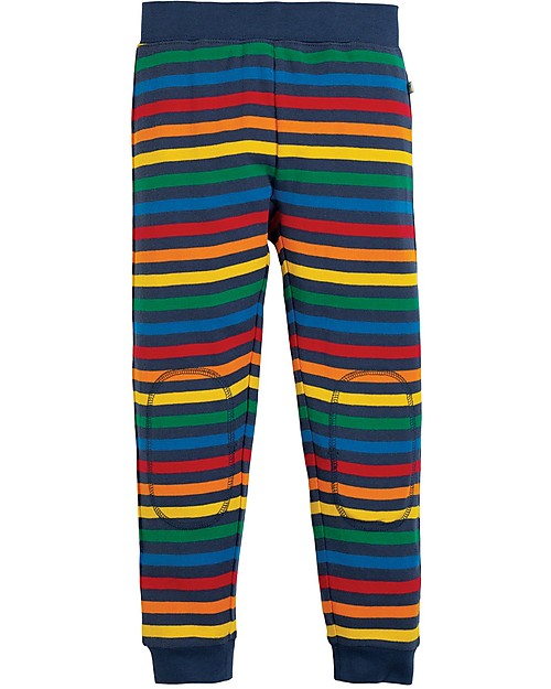 Frugi Leap About Cuffed Legging, Rainbow Stripe - Organic cotton Leggings