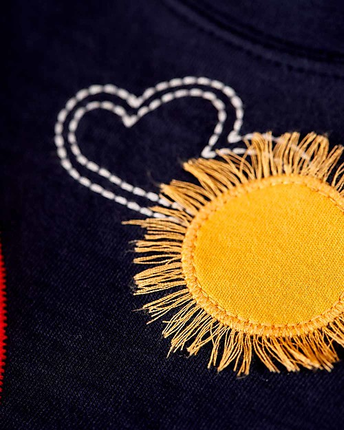 Frugi Leia Loopback Dress - Indigo/Rainbow - Organic Cotton Dresses_