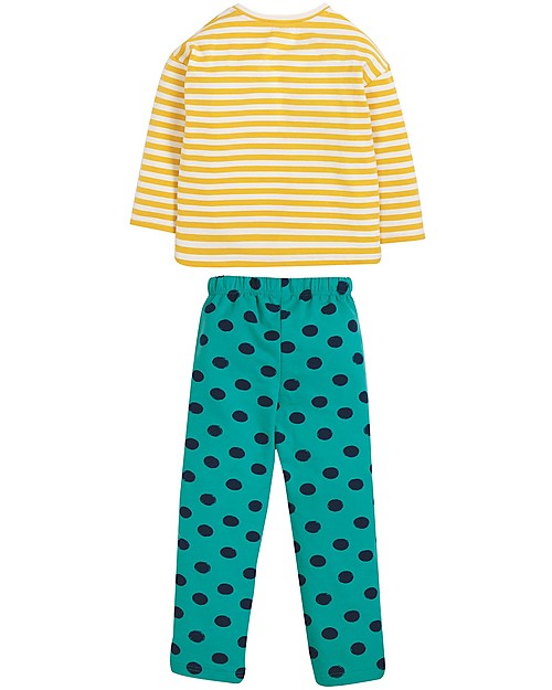 Frugi Leonie PJs, Bumble Bee Stripe/Unicorn Pyjamas