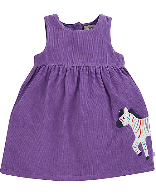 Frugi Lexie Pinafore Dress - Purple / Zebra - 100% Organic Cotton GOTS Dresses_