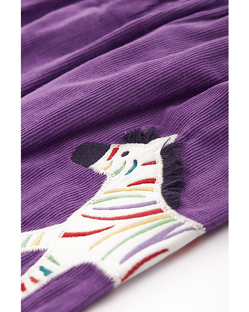 Frugi Lexie Pinafore Dress - Purple / Zebra - 100% Organic Cotton GOTS Dresses_