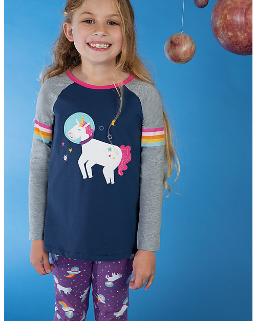 Frugi Libby Leggings, Amethyst Unicorn - Elasticated organic cotton Leggings