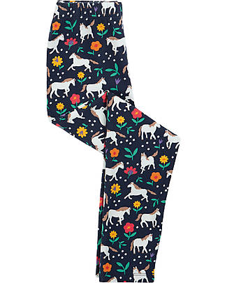 Frugi Libby Leggings - Indigo Wild Horses - GOTS Organic Cotton Leggings