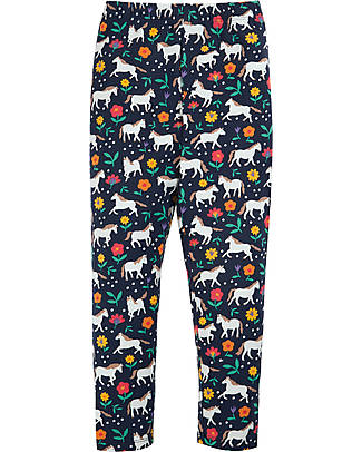 Frugi Libby Leggings - Indigo Wild Horses - GOTS Organic Cotton Leggings