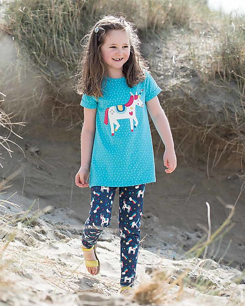 Frugi Libby Leggings, Magic Rainbow - Elasticated organic cotton Leggings