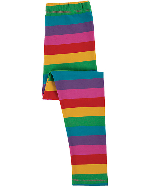 Frugi Libby Leggings - Rainbow Stripe - Elasticated Organic Cotton Leggings
