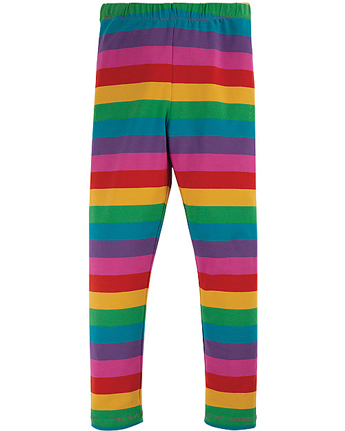 Frugi Libby Leggings - Rainbow Stripe - Elasticated Organic Cotton Leggings