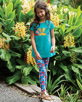 Frugi Libby Printed Leggings - Lotus Bloom - Elasticated organic cotton Leggings