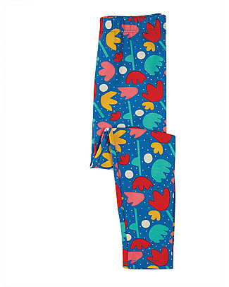 Frugi Libby Printed Leggings - Lotus Bloom - Elasticated organic cotton Leggings