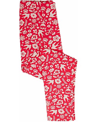 Frugi Libby Printed Leggings-Watermelon Bloom - Elasticated Organic Cotton Leggings