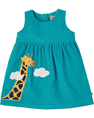 Frugi Lily Cord Dress - Camper Blue/Giraffe Dresses_