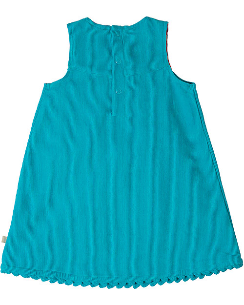 Frugi Lily Cord Dress, Cornish Sea/Fox - 100% Organic Cotton Dresses_