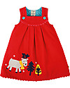 Frugi Lily Cord Dress, Tomato/Reindeer - 100% organic cotton Dresses_