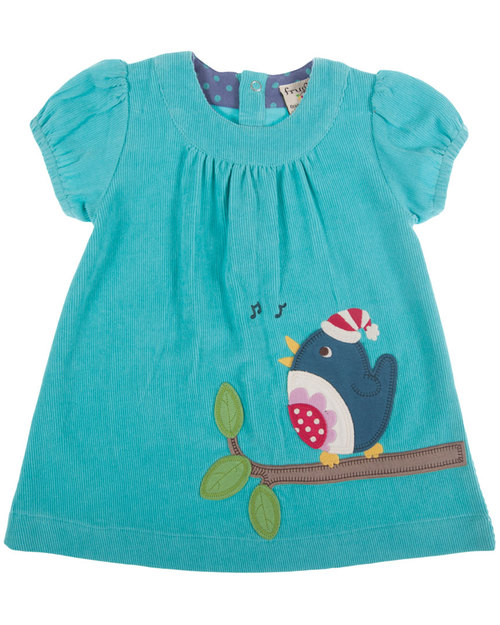 Frugi Little Chloe Cord Dress - Porthcurno Blue - 100% Organic Cotton Dresses_