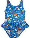 Frugi Little Coral Swimsuit - Fishing for Rainbows - Blue/Rainbows and Sea Creatures - Eco-Friendly Swimsuits