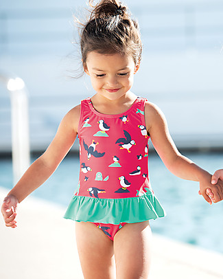 Frugi Little Coral Swimsuit - Puffling Paddle - UPF 50+ Swimsuits