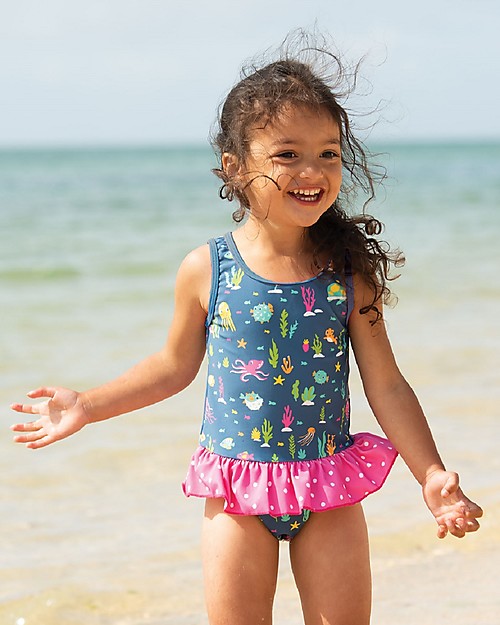 Frugi Little Coral Swimsuit - Rainbow Reef - UPF 50+ Swimsuits