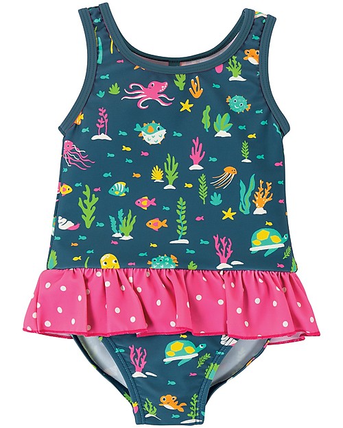Frugi Little Coral Swimsuit - Rainbow Reef - UPF 50+ Swimsuits