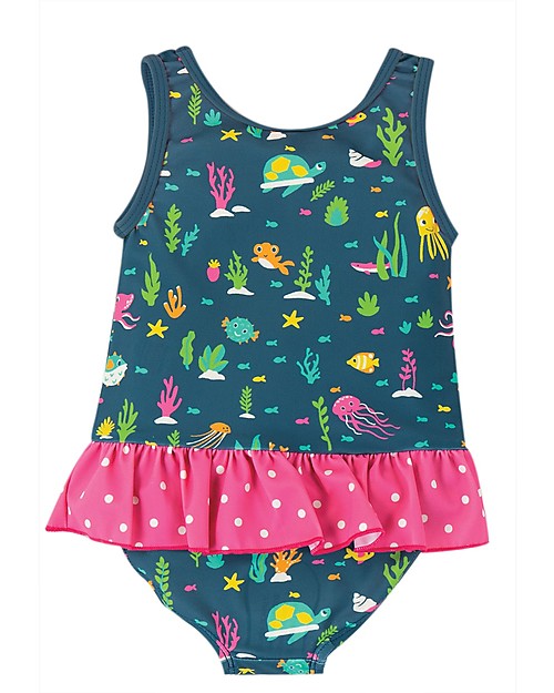 Frugi Little Coral Swimsuit - Rainbow Reef - UPF 50+ Swimsuits