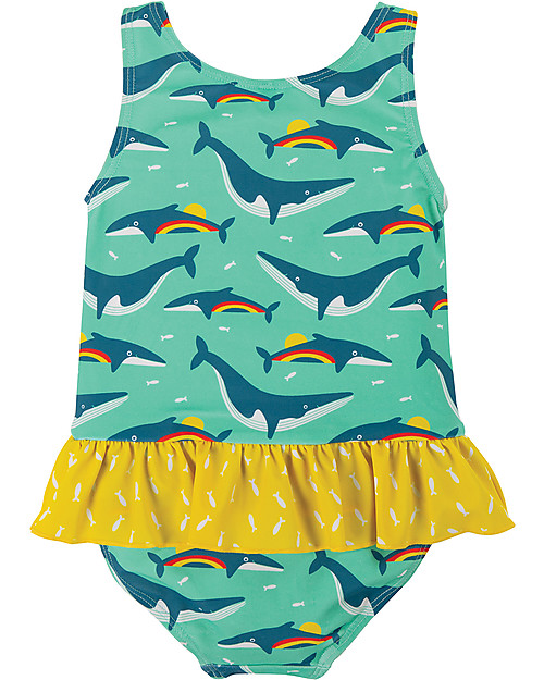 Frugi Little Coral Swimsuit - Rainbow Whales - UPF 50+ Swimsuits