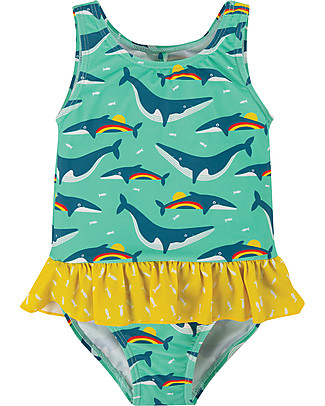 Frugi Little Coral Swimsuit - Rainbow Whales - UPF 50+ Swimsuits