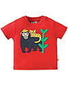 Frugi Little Creature Applique T-shirt, Tomato/Monkey - 100% organic cotton T-shirts