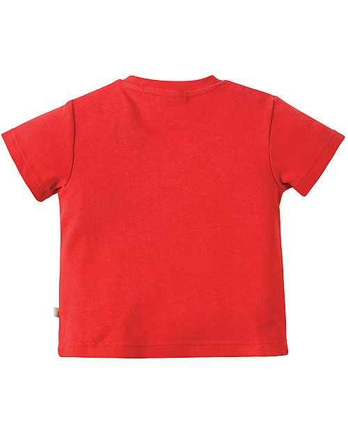 Frugi Little Creature Applique T-shirt, Tomato/Monkey - 100% organic cotton T-shirts