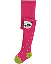 Frugi Little Fun Knee Tights, Flamingo Spot/Panda - Organic cotton Tights