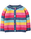 Frugi Little Happy Day Cardigan, Pink Rainbow Stripe - 100% organic cotton Cardigans
