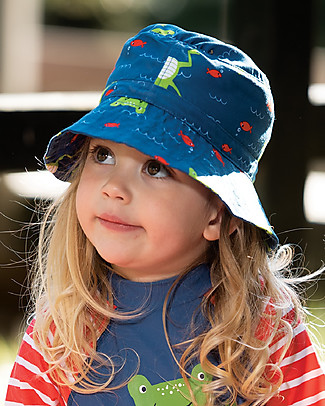 Frugi Little Harbour Swim Hat - Ribbit River - Made with recycled plastic bottles! Hats