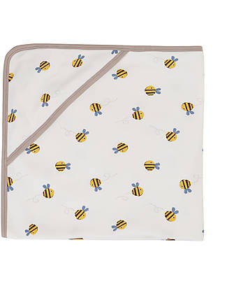Frugi Little Hug Hooded Blanket - Buzzy Bee Muslin Swaddle