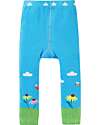 Frugi Little Knitted Leggings - Beluga Blue/Bee - Organic Cotton Leggings