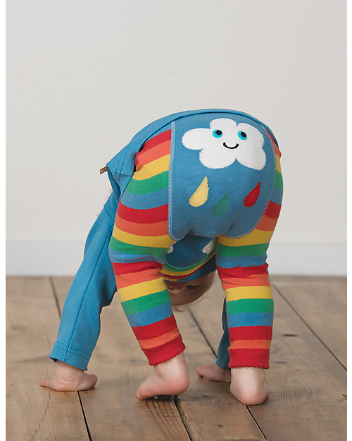 Frugi Little Knitted Leggings, Rainbow/Cloud - 100% organic cotton (soft and o Leggings