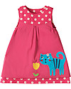 Frugi Little Lamorna Reversible Dress, Raspberry Bud/Cat - 100% organic cotton Dresses_