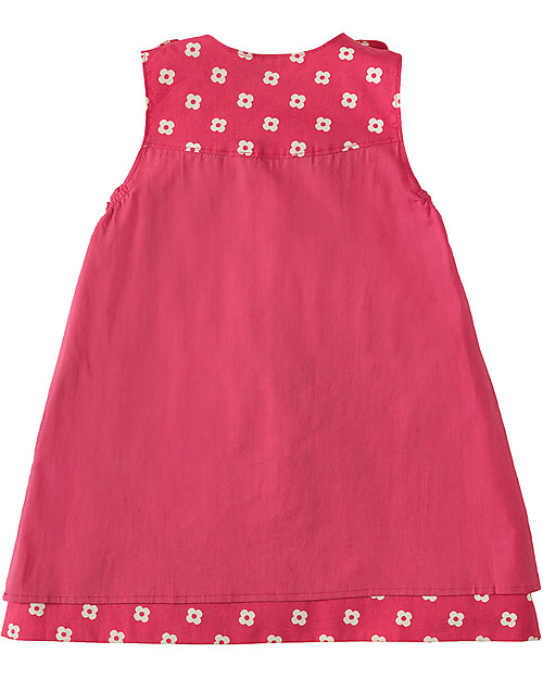 Frugi Little Lamorna Reversible Dress, Raspberry Bud/Cat - 100% organic cotton Dresses_