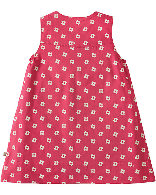 Frugi Little Lamorna Reversible Dress, Raspberry Bud/Cat - 100% organic cotton Dresses_