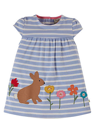 Frugi Little Layla Dress - Lavender Breton & Rabbit - Pollinators - Organic Cotton Dresses_