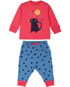 Frugi Little Lizzie Long John PJs - Ladybird/Cat - 100% Organic Cotton Pyjamas