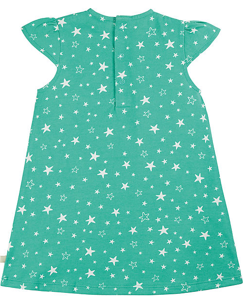 Frugi Little Lola Dress - Pacific Aqua Stars/Unicorn - Organic Cotton Dresses_