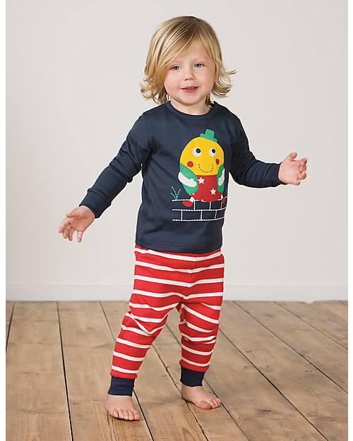 Frugi Little Long John PJs, Navy/Humpty Dumpty - 100% Organic Cotton Pyjamas